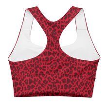 Load image into Gallery viewer, PQ CHEETAH PRINT RED SPORTS BRA